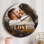 Ξύλινο Ρολόι Τοίχου με Ονόματα και Ημερομηνία, Δώρο για Ζευγάρι