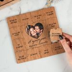 Ξύλινο Παζλ με Βάση & Πλαίσιο, 12 Λόγοι Αγάπης Για Ζευγάρι