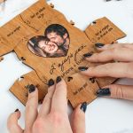 Ξύλινο Παζλ με Φωτογραφία Καρδιά, Δώρο Επετείου