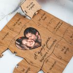 Ξύλινο Παζλ με Φωτογραφία Καρδιά, Δώρο Επετείου