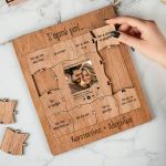 Ξύλινο Παζλ με Βάση & Πλαίσιο, Δώρο Για Ζευγάρια