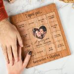 Ξύλινο Παζλ με Βάση & Πλαίσιο, 12 Λόγοι Αγάπης Για Ζευγάρι