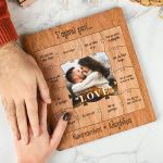 Ξύλινο Παζλ με Βάση & Πλαίσιο, 12 Reasons To Love You