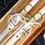 2 Λαμπάδες με Μπρελόκ Κλειδιών σε Σχήμα Καρδιά για Ζευγάρια