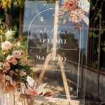 Πινακίδα Διακόσμησης Γάμου με Σχέδιο Blooming Floral