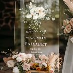 Ταμπέλα Καλωσορίσματος Γάμου με Σχέδιο Minimal & Chic Floral