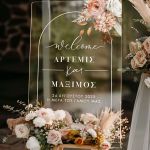 Πινακίδα Διακόσμησης Γάμου με Σχέδιο Blooming Floral