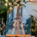 Ταμπέλα Καλωσορίσματος Γάμου με Σχέδιο Abstract Figures