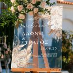 Πινακίδα Διακόσμησης Γάμου με Vintage Ανθισμένες Λεπτομέρειες