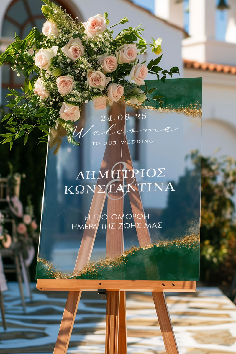 Διακοσμητική Πινακίδα Γάμου με Σχέδιο Warm Welcome