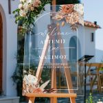 Πινακίδα Διακόσμησης Γάμου με Σχέδιο Blooming Floral