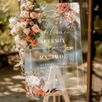 Πινακίδα Διακόσμησης Γάμου με Σχέδιο Blooming Floral
