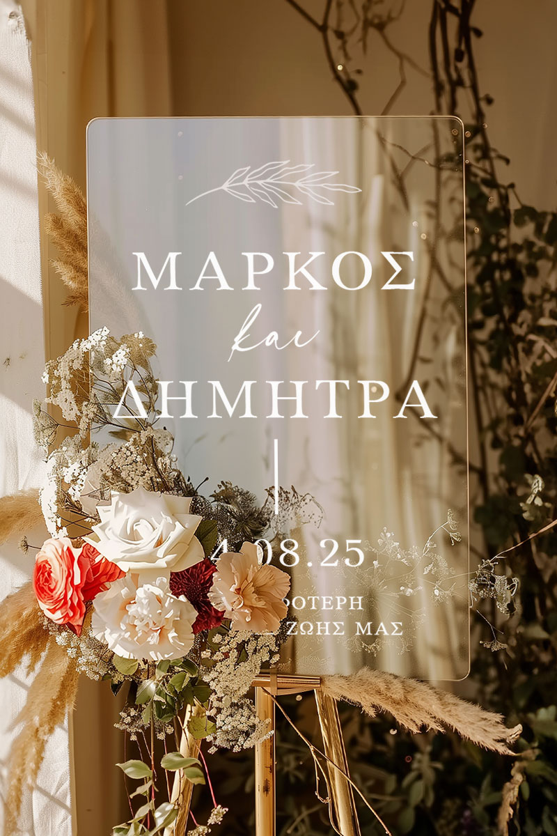 Ταμπέλα Καλωσορίσματος Γάμου με Μινιμαλιστική Αισθητική