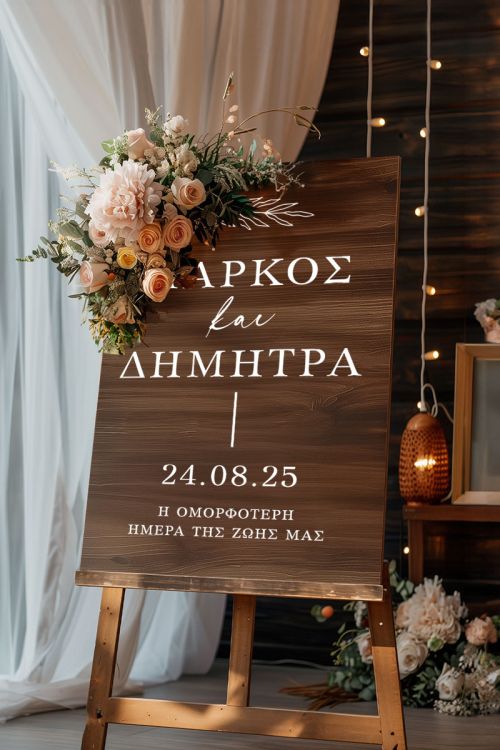 Πινακίδα Καλωσορίσματος Γάμου με Μινιμαλιστική Αισθητική