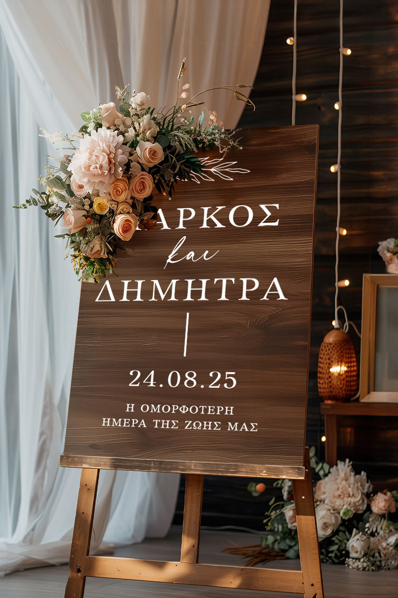 Πινακίδα Καλωσορίσματος Γάμου με Μινιμαλιστική Αισθητική