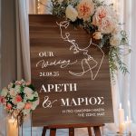 Πινακίδα Καλωσορίσματος Γάμου με Σχέδιο Γραμμικές Φιγούρες