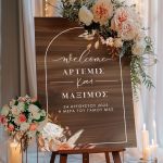 Διακοσμητική Πινακίδα Γάμου με Σχέδιο Blooming Floral