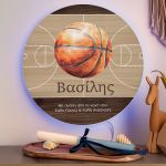 Premium Λαμπάδα με Φωτιστικό Τοίχου και Σχέδιο Basketball