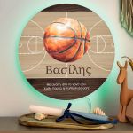 Premium Λαμπάδα με Φωτιστικό Τοίχου και Σχέδιο Basketball