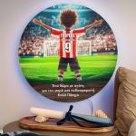 Φωτιστικό Τοίχου με Ερυθρόλευκη Φανέλα & Premium Λαμπάδα