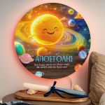 Φωτιστικό Τοίχου Παιδικό με Σχέδιο Διάστημα & Premium Λαμπάδα