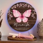 Premium Λαμπάδα με Φωτιστικό Τοίχου και Σχέδιο Butterfly
