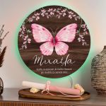 Premium Λαμπάδα με Φωτιστικό Τοίχου και Σχέδιο Butterfly