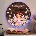 Φωτιστικό Τοίχου με Λαμπάδα και Σχέδιο Νεράιδα και Πεταλούδες