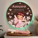 Φωτιστικό Τοίχου με Λαμπάδα και Σχέδιο Νεράιδα και Πεταλούδες