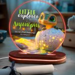 Φωτιστικό Led με Σχέδιο Μωρό Δεινόσαυρο & Premium Λαμπάδα