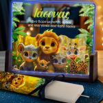 Φωτιστικό Οριζόντιο με Σχέδιο Ζωάκια και Premium Λαμπάδα