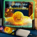 Φωτιστικό Οριζόντιο με Σχέδιο Πλανήτες και Premium Λαμπάδα