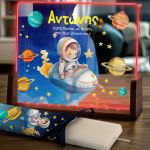 Φωτιστικό Οριζόντιο με Σχέδιο Διάστημα και Premium Λαμπάδα