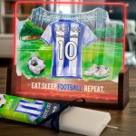 Φωτιστικό Οριζόντιο με Γαλάζια Φανέλα και Premium Λαμπάδα