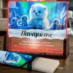 Φωτιστικό Οριζόντιο με Σχέδιο Αρκουδάκι και Premium Λαμπάδα