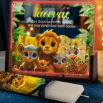 Φωτιστικό Οριζόντιο με Σχέδιο Ζωάκια και Premium Λαμπάδα