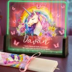 Φωτιστικό Οριζόντιο με Σχέδιο Μονόκερο και Premium Λαμπάδα