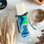 Φωτιστικό Οριζόντιο με Σχέδιο Αρκουδάκι και Premium Λαμπάδα