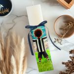 Φωτιστικό Οριζόντιο με Ασπρόμαυρη Φανέλα και Premium Λαμπάδα