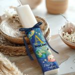 Πασχαλινή Λαμπάδα Παιδική Πλακέ με Σχέδιο Πλανήτες