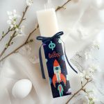 Λαμπάδα Πλακέ για Παιδιά με Σχέδιο Διαστημόπλοιο