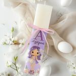 Παιδική Προσωποπιημένη Πλακέ Λαμπάδα με Σχέδιο Νεράιδα