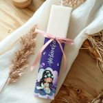 Premium Παιδική Πλακέ Λαμπάδα με Σχέδιο Μωβ Γοργόνα