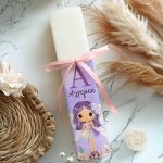 Παιδική Προσωποπιημένη Πλακέ Λαμπάδα με Σχέδιο Νεράιδα