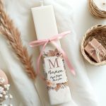 Χειροποίητη Λαμπάδα Πλακέ με Όνομα, Premium Πασχαλινό Δώρο