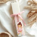 Premium Παιδική Πλακέ Λαμπάδα με Θέμα Νεράιδα