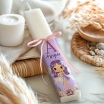 Παιδική Προσωποπιημένη Πλακέ Λαμπάδα με Σχέδιο Νεράιδα