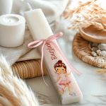 Premium Παιδική Πλακέ Λαμπάδα με Θέμα Νεράιδα