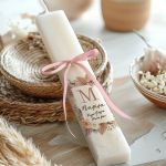 Χειροποίητη Λαμπάδα Πλακέ με Όνομα, Premium Πασχαλινό Δώρο