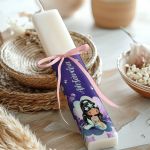 Premium Παιδική Πλακέ Λαμπάδα με Σχέδιο Μωβ Γοργόνα